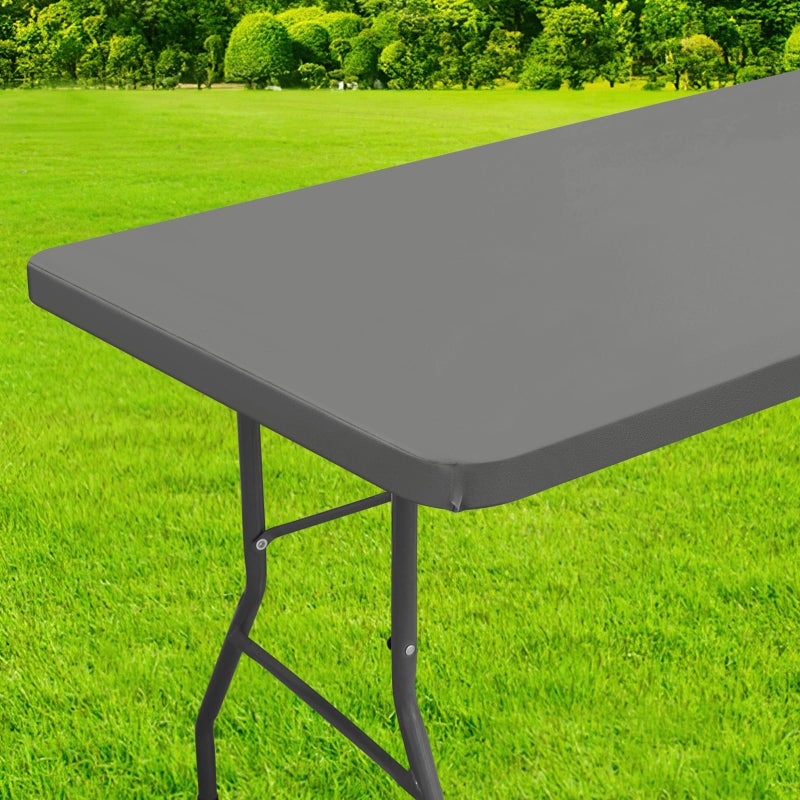 homing Rectangle Table Cloth Cover  Waterproof Polyester Elastic Fitted Tablecloth  Fits for 6 Foot Folding Tables  Washable Table Protector for Picnic  Camping  Outdoor (Grey  30"" x 72"") - Image 1
